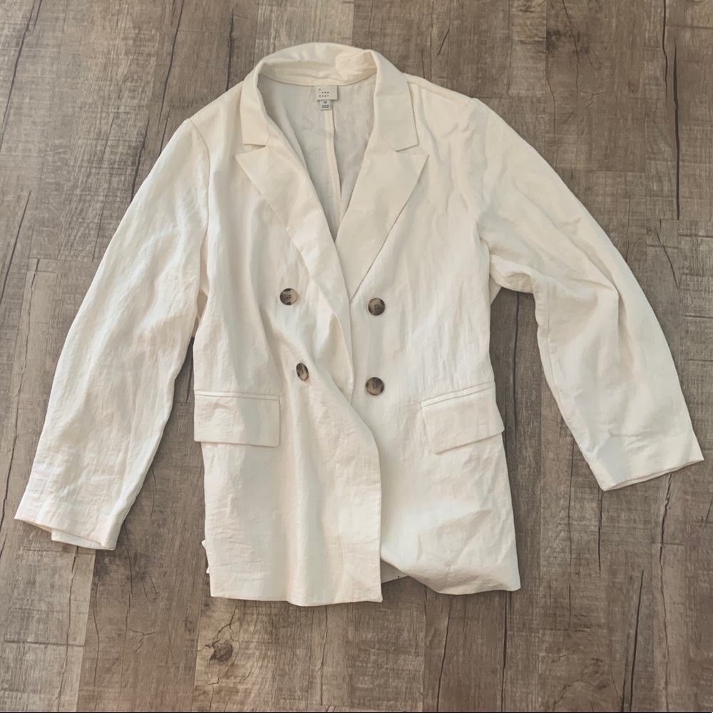 White linen blazer